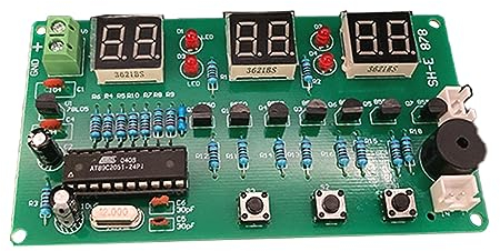 Kits de reloj electrónico LED digital de 6 bits PCB, placa de aprendizaje de práctica de soldadura AT89C2051 DC5V-12V, componentes de repuesto, kits de reloj digital, cajas de reloj PCBacrílico,