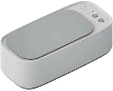 Ultraschallreiniger, Hochfrequenz Ultraschallschmuck Reiniger, Tragbarer Gläser Reiniger Maschine mit 3 Reinigungsmodi für Zahnersatz Münzen Schmuckreiniger Ultraschall Ultrasonic Cleaner (Asche)