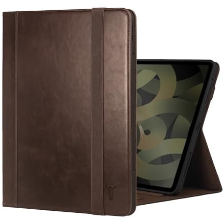 TORRO Lederhülle kompatibel mit iPad Air 13 M3/M2 - Echtleder iPad Air 13 2025/2024 Hülle mit Standfunktion, Apple Pencil-Konnektivität und Auto Wake/Sleep (Dunkelbraun)