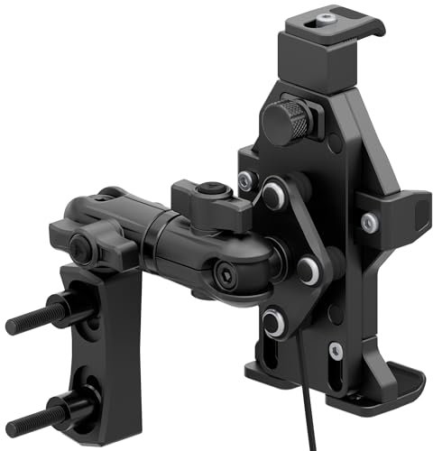 Tackform Aluminum Black Motorcycle Perch/Brake/Clutch Reservoir Adventure Phone Mount - Vibration Dampening and Wireless Charging | 3.5” Arm | Compatible with Harley-Davidson, Gold Wing, More