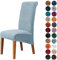 Morbuy Stuhlhussen 2/4/6er Set, Samt Hohen Zurück Stühle Stuhlbezug Für Esszimmer, Stretch Abnehmbare Waschbar Stuhlbezug, Für Hotel Bankett Küche Restaurant Hochzeit Party (6pc,Hellblau)