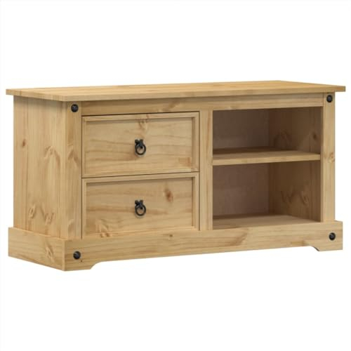 vidaXL Meuble TV Corona 100x40x52 cm Bois de pin Massif, Banc TV, Meuble HiFi, Centre de Divertissement, Buffet TV, Meuble multimédia, Console TV