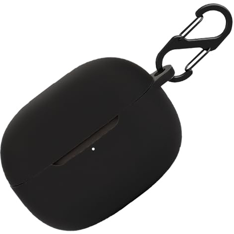Funda de silicona para Xiaomi Redmi Buds 3 Lite, funda a prueba de golpes y funda protectora de piel para Xiaomi Redmi Buds 3 Lite con llavero (negro)