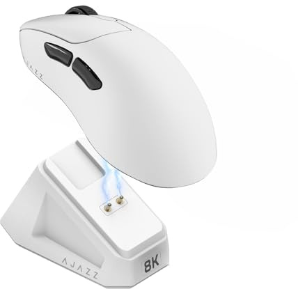 FIRSTBLOOD ONLY GAME. AJ179PRO Souris de jeu sans fil/Bluetooth/filaire 8K, PAW3395 26000 DPI Capteur optique pour ordinateur PC portable Blanc