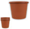 Lizzy 4pc Round Reusable Plastic Plant Pot 20cm | Plastic Plant Pots for Indoor Outdoor Flower Pots, Heavy Duty and Stylish Plant Pots for Indoor Plants with Drainage Holes (Terracotta (Brown))