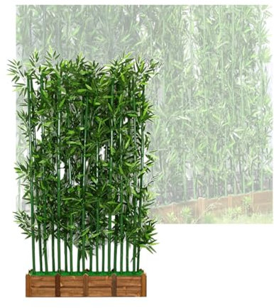 CVERTHAF Künstlicher Raumteiler aus Bambus für die Landschaftsgestaltung im Freien, künstliche Pflanze, Kunstpflanzen, Baum, Gartenornamente, Innentrenner, temporäre Wand, 19,6 x 39,3 Zoll