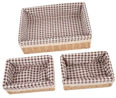 PHENOFICE 3stücke Aufbewahrungskorb Aus Rattan Für Küche Obstkorb Und Lagerungskorb Vintage-design Für Diverse Artikel Und Mondkuchen