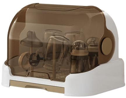 Nybhyjka Secador de biberones con Cubiertas, árbol escurridor de biberones, Estante para Botellas de encimera y Caja de Almacenamiento para niños pequeños con Cubierta a Prueba de Polvo