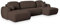 Masseno Ecksofa Savona P mit Schlaffunktion U-Form, Sofa mit Bettkasten, Wohnzimmersofa, Couch, Soffa, Bettsofa, Couchgarnitur- Braun, POSO 06