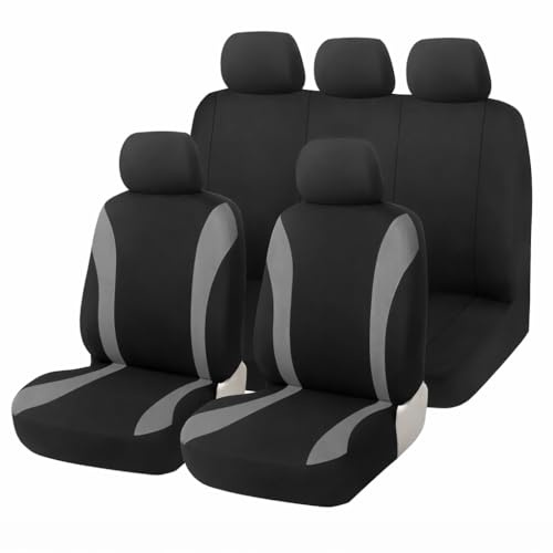 Rumplex Sitzbezüge Schonbezug Sitzauflage Für VW Für Volkswagen Golf Passat Polo Tiguan Touareg Touran Jetta Beetle Bora Caddy Cc b7 EOS Id.3 4 5 Jetta Lupo Sharan T-Cross Taigo Up Vento (Grau)