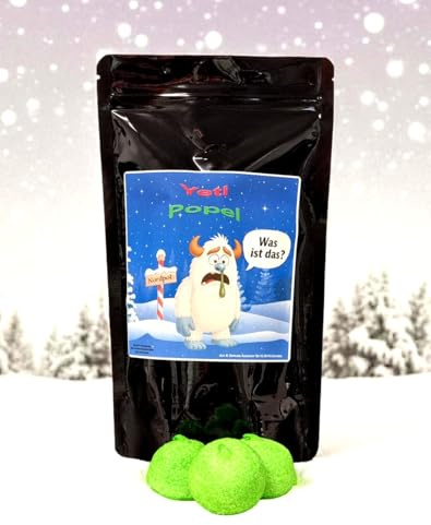 Yeti Popel aus der Tüte 90 g fluffige Marshmallow Klößchen mit Humor-Faktor Scherzartikel Lustige Geschenkidee Party Brüller Spaßgeschenk Wichteln Wichtelgeschenk