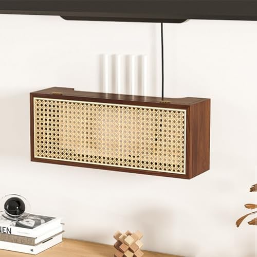 PUIOTEAI Mobile Copri Modem, Porta Modem da Parete Legno, Scatola Porta Cavi per Nascondere Il Router Modem e Mettere in Ordine i Suoi Cavi