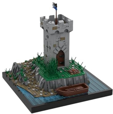 Vectolbricks MOC Klemmbausteine Mittelalterlicher Piratenturm Modell, 2093 Teile Groß Architecture Turm Burg Gebäude Set