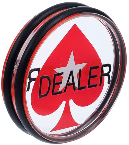 Mikikit Jeton Poker Croupier Acrylique 75 MM Double Face Marqueur pour Joueurs et Fournitures de Jeu en Parties Privées