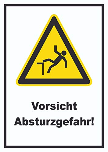 HB-Druck Vorsicht Absturzgefahr Schild A4 (210x297mm)