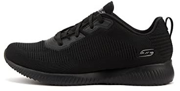 Skechers Bobs Squad Tough Talk, Zapatillas Mujer, Black Engineered Knit Trim, 36 EU