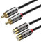 J&D Cable Extensión RCA Extensión de Audio Estéreo ​Enchufe 2RCA para Conector 2RCA Enchufes deMetal Chapado en Oro, 2.7 Meter