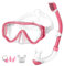 VILISUN Taucherbrille mit Schnorchel Anti-Leck Anti-Fog Schnorchelset Tauchset aus Gehärtetem Glas, ideal für Tauchen, Schnorcheln und Schwimmen, Rosa Set (Kinder)