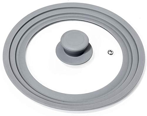 O-ishii Tapa Universal de Vidrio con Borde de Silicona, para Ollas y Sartenes de Ø 18, 20 y 22 cm