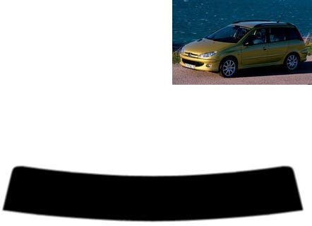 Sonnenblendstreifen für-Peugeot 206 5-Türen Kombi 2002-2007 Passgenaue Tönungsfolie (35% Mittelschwarz)