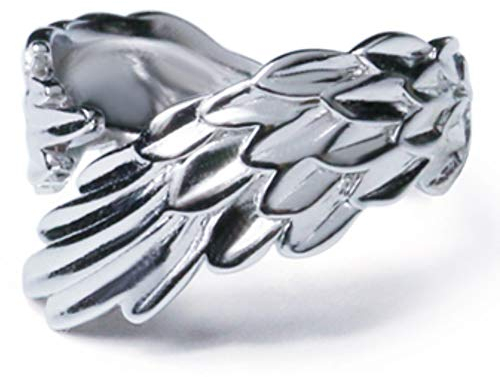 Helen de Lete S925 Sterling Silber Schutzengel Flügel verstellbarer Ring, Silber