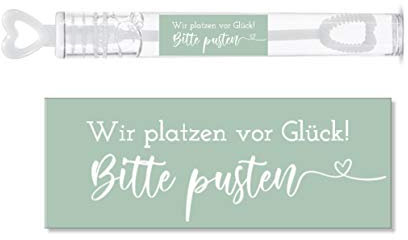 Aufkleber für die Hochzeit | SEIFENBLASEN | Bitte pusten- mint (nur Aufkleber)