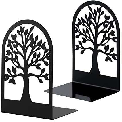 Serre-Livre en Métal pour Livres, MSDADA Anti-Rayures Porte-Livres pour Bureau, Ecole et Maison, Séparateurs de Livres, CD, Porte-Dossier pour Bureaux(1 Paires)