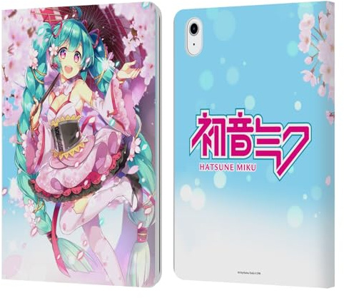 Head Case Designs Offizielle Hatsune Miku Sakura Grafiken Leder-Wallet-Hülle Kompatibel mit Apple iPad Air 11 2020/2022/2024/2025