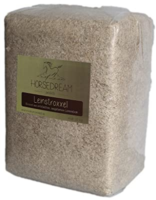 HORSEDREAM products LEIN-STROXXEL | Einstreu Pferde & Kleintiere | 100% behandeltes Leinenstroh | (400 kg)