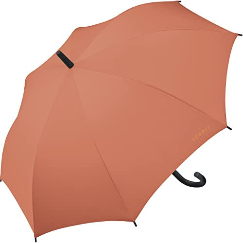 Esprit - Stockschirm, automatisch, für Damen, lang, AC Größe 86 cm, Aprikose, 105 cm, Orange, 105 cm