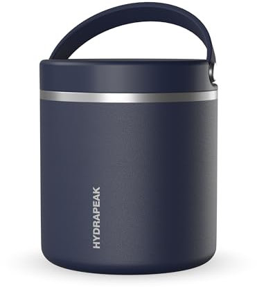 Hydrapeak 25oz Stainless Steel Vacuum Insulated Food Jar | for Hot Food and Cold Food, Wide Mouth Leak-Proof Soup for Adults, 10 Hours Hot and 16 Hours Cold (Navy)