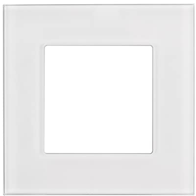 Maclean MCE730W Glasrahmen Panel 86x86mm für Steckdose Modulare Wandsteckdose Unterputzdose Wanddose Einbaudose Unterputz Montage (Glasrahmen für Steckdose, Weiß)