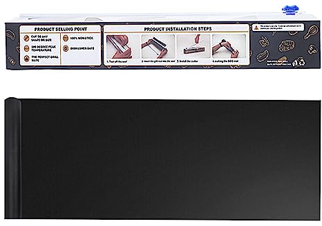 HIFROM Piastra per Barbecue, Universale, Antiaderente, 100 x 33 cm, Nero, Rettangolare
