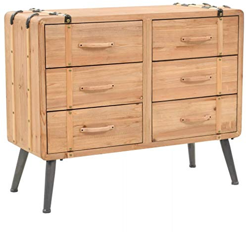 BaraSh Schubladenschrank Tannenholz Massiv 91 × 35 × 73 cm Komodenschrank Drawer Cabinet Beistellschrank Schrank Mit Schubladen