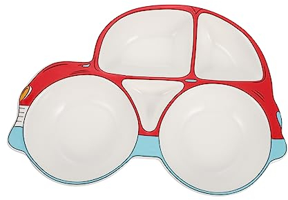 Abaodam Cartoon-baby-reisplatte Geteilte Speiseplatte Geteilte Platten 5 Fachplatten Unterteilte Teller Menü Tablett Mittagessen Teller Abteil Keramik Karikatur Mittagsteller Kind