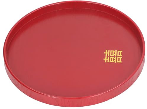 Plateau de Service en Bois Plateau de Service Décoratif Snack Assiette de Fruits Rouge pour le Salon Plateau de Service en Bois Table Basse Décorative Planche de Service