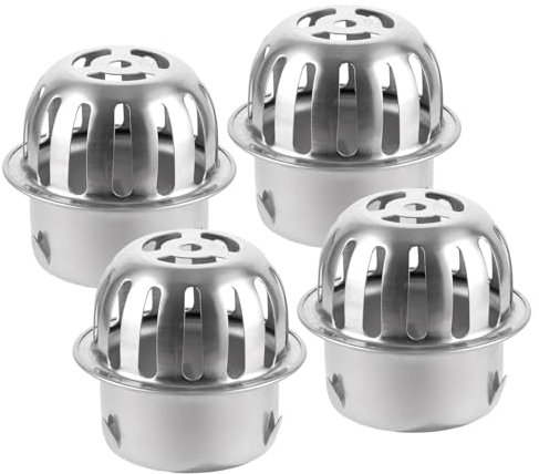 ZOFUN 4 Stück Dachrinnenschutz Edelstahl Dachrinnen Laubschutz, 75mm Laubfanggitter Edelstahl, 304 Edelstahl Regenrinnen Laubschutz, Fallrohrschutz Edelstahl für Dachrohre, Abflüsse, Außen-,Dach