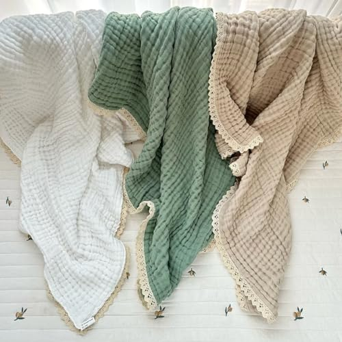 Personalisierte Namens-Wickeldecke 105 x 105 cm - Luxuriöse Bestickte Babydecke für Babyparty-Geschenk