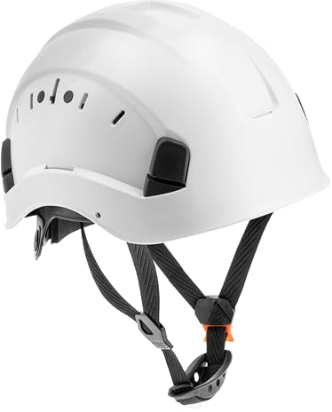 HÖGERT TECHNIK Casco de Seguridad Diemel Blanco de Trabajo ABS EN 397 Ajustable con Sistema de trinquete, ventilación, Correa para la Barbilla, Casco de Seguridad
