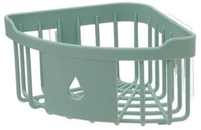 König Design Duschablage mit 2 Klebe Haken Duschregal Ecke ohne Bohren Abnehmbar Badezimmer Organizer Wasserdicht und ölbeständiges Duscheckregal für Bad und Küche (Grün, 2 Stück)