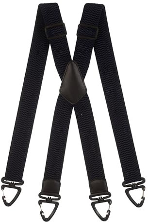 Olata Robuste X-Hosenträger mit Kunststoff-Karabinerhaken – 4 cm Breit, Verstellbar und Unisex. Marineblau