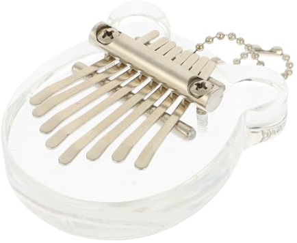 Transparentes Kalimba Daumenklavier mit 8 Tasten, Bärenform | Organisches Glas, Kleines Instrument zur Übung von Fingerbeweglichkeit und Koordination, Inklusive Kasten