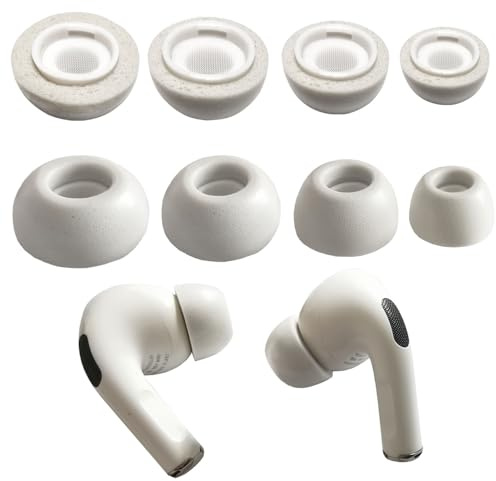 Luckvan 4 Pairs L/M/S/XS Memory Foam Tips for Airpods Pro/Airpods Pro 2 (2nd Generation) Earbuds Tips for Airpods Pro Replacement Ear Tips with Storage Box, White