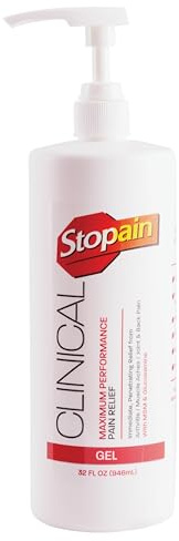 Stopain Clinical Pain Relief Gel 32 oz, Maximum Strength, Arthritis, Back
