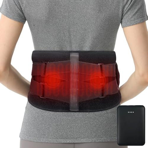 Aroma Season Heated Back Warmer with Vibration Massager, 3 Heating Levels, 3 Vibration Modes, Cordless Design, Black, Polyester, Adjustable (29.5 - 50)