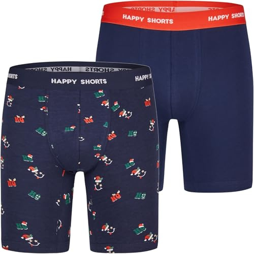 Happy Shorts 2 Jersey Trunk Lang Herren Boxershorts Pant HoHoHo | Länger geschnittener Jersey-Trunk – körpernaher Boxer-Style für Alltag und Freizeit.