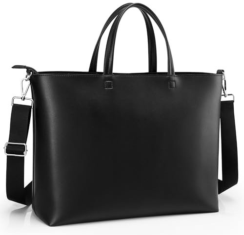 KALIDI Laptoptasche Damen 15,6 Zoll Handtasche Groß Shopper Tasche PU Leder Tote Bag Wasserdichte Henkeltaschen mit Reißverschluss für business,Schule