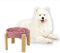 Gamelle Anti-Glouton Surélevée pour Chien - Bol en Céramique avec Support en Bambou - Idéale pour Chiens Moyens et Grands - Rose - 22,5 cm