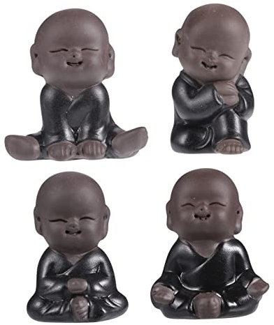 Cabilock 4 Stück Tee Haustier Mönchstatue Mönch-skulptur Solarer Kleiner Mönch Chai Teekannen Spirituelles Desktop-mönch-Figur Mönch Figur Kleine Mönchsornamente Tee-Ei China Ton