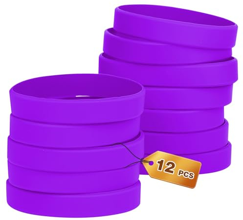 HONTIUS 12 30 Stück Silikon Armbänder Silikonarmbänder, 8'' Silikonarmband 20.2cm Silicone Wristband Leer Gummiarmbänder für Schule Team Party Männer Frauen